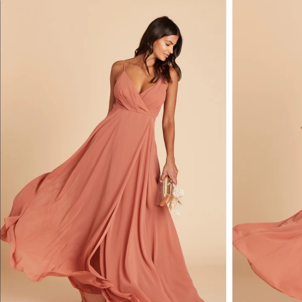 Beautiful chiffon terracotta bridesmaids dress. Never been worn.